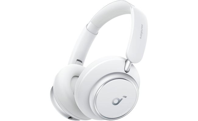 Anker Soundcore Space Q45 Adaptive Active Noise Cancelling Headphones, Reduce Noise by Up to 98%, 50H Playtime, App Control, LDAC Hi-Res Wireless Audio, Comfortable Fit, Clear Calls, Bluetooth 5.3 - White